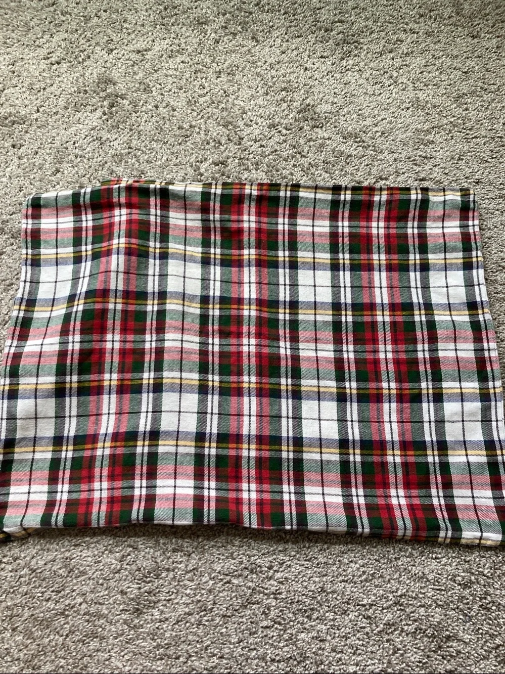 2 Pottery Barn Denver plaid pillow cases covers shams standard cotton linen